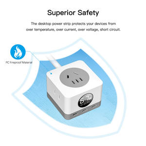 Regleta 6 en 1 con pantalla digital, 3 salidas de CA y 3 puertos USB C (67W PD3.0) + 2500W CA, estación de carga de escritorio - Product Image 5