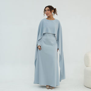 Robes en gros 2026 pour femmes, abaya musulmane de luxe à perles, abaya tendance pour l'Aïd, robe musulmane pour femmes, abaya unie de Dubaï, vêtements islamiques - Product Image 2