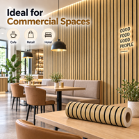 Papier peint auto-adhésif en lattes de bois, à coller et à décoller, revêtement mural géométrique, résistant à l'humidité, pour intérieur commercial