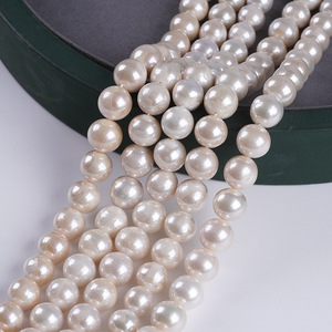 Cuentas Redondas Edison de 11-13 mm, Perlas Naturales de Agua Dulce, Cuentas Sueltas Barrocas Blancas para Hacer Joyas de Collar y Pulsera - Product Image 4