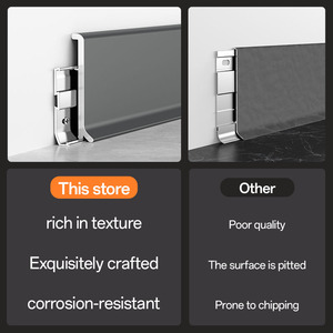 <span class=keywords><strong>Plinthe</strong></span> de style crème en alliage d'aluminium, épaisseur 6 cm, <span class=keywords><strong>noire</strong></span>, avec bord inférieur incurvé - Product Image 3