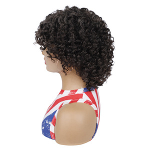 Bán buôn bán hàng của ren Tóc Giả tai nghe, nâu và trắng hỗn hợp tóc ren Tai nghe, phi ngắn xoăn tai nghe - Product Image 5