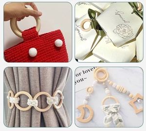 แหวนไม้ธรรมชาติแบบกำหนดเอง แหวนไม้แท้ทรงกลมสำหรับงาน DIY จี้ห้อยคอ - Product Image 4