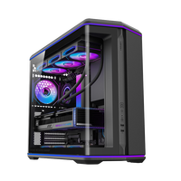 Boîtier d'ordinateur de jeu PC de tour moyenne en verre incurvé personnalisé OEM ODM de fabrication de premier plan depuis 23 ans, boîtier PC à double compartiment ATX