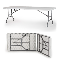 Table pliante rectangulaire en plastique HDPE de haute qualité, légère et robuste, de 8 pieds pour événements intérieurs et extérieurs