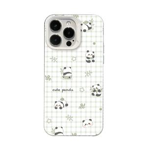 Cover per iPhone 15 14 13 12 11 ProMax con <span class=keywords><strong>disegno</strong></span> a linee minimaliste estetiche, panda divertente e sarcastico, trasparente - Product Image 1