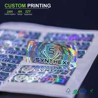 Étiquettes holographiques rectangulaires personnalisées avec emblème de protection et microtexte pour la protection de la marque, service d'impression OEM