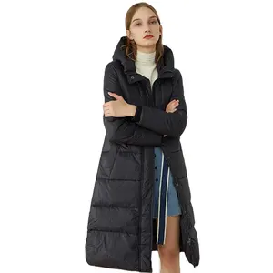 Personalizado com capuz quente para baixo senhoras longo plus size casaco de inverno mulheres jaqueta