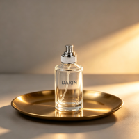 Flacon de parfum en verre cylindrique rond de luxe, vide, 30 ml, 50 ml, 100 ml, pour emballage de parfum, vaporisateur de fragrance, vente chaude