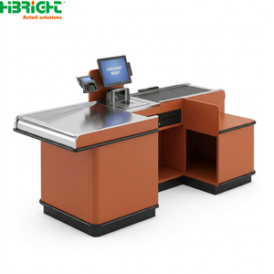 Mostrador de Caja Registradora POS Moderno para Comercio Minorista, Mesa de Pago de Acero Inoxidable para Supermercados y Tiendas - Product Image 3