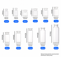 Flacons en verre pharmaceutique transparents de 2 ml, 3 ml, 5 ml, 7 ml, 10 ml, 15 ml, 20 ml, 30 ml avec bouchons et capuchons en caoutchouc