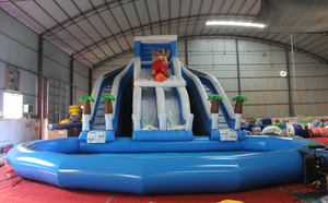 Ngoài trời sân sau trượt nước <span class=keywords><strong>Inflatable</strong></span> trượt nước với hồ bơi nhà sản xuất - Product Image 3