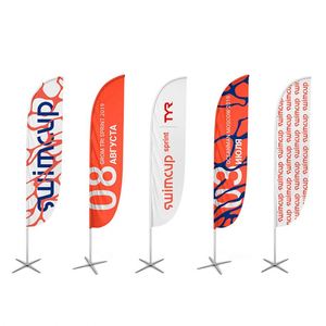 Banderas de Plumas de Alta Calidad 100% Poliéster Blancas con Cualquier Logotipo y Diseño, Impresión Digital a Una o Dos Caras para Publicidad - Product Image 2