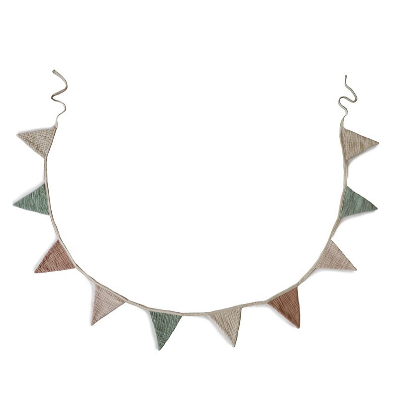 Детская гирлянда пастельные гирлянды Детские треугольные гирлянды для вечеринки из нейтрального 100% органического хлопка декор для детской кроватки мобиль