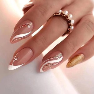 Lot de 10 faux ongles détachables en ABS faits à la main, à l'aspect haut de gamme, à presser - Product Image 2