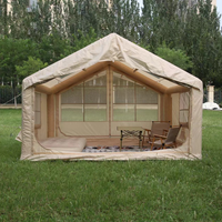 Tente de camping gonflable à double porte et double lanterneau en tissu Oxford 8, avec ouverture automatique rapide pour toutes les saisons