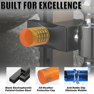 Verrou de sécurité pour attelage de remorque, <span class=keywords><strong>goupille</strong></span> de 5/8 po avec une longueur utilisable de 3,5 po, capacité de charge de 30 000 lb - Verrou de sécurité robuste pour récepteurs de 2 po et 2,5 po - Product Image 2