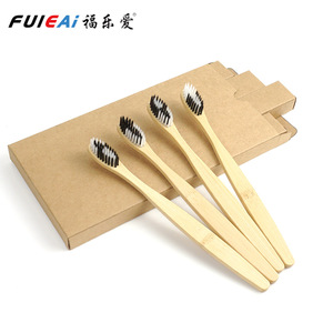 Fuleai Bamboo Toothbrush Soft Bristle Biodegradable Adult Manual Toothbrush 10 Pack Individually Packaged - Product Image 4