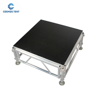 Plate-forme de scène portable pliable en alliage d'aluminium pour mariage intérieur ou extérieur et événements musicaux