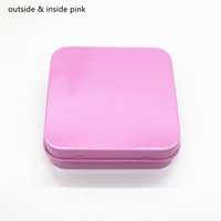 Préservatif boîte métallique avec couvercle charnière, 70x70x23mm, 100 pièces, boîte en étain, rose, noir, blanc