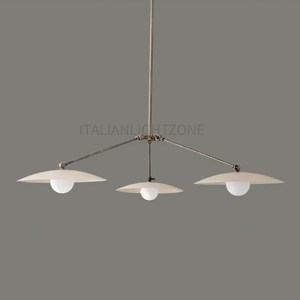 Lustre moderne en laiton italien, luminaire de plafond minimaliste à 3 bras, éclairage suspendu élégant pour salle à manger, cuisine - Product Image 3