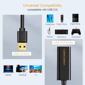สายต่อขยาย USB 3.0 แบบแอคทีฟ CableCreation ความยาว 5 เมตร <span class=keywords><strong>10</strong></span> เมตร พร้อมตัวขยายสัญญาณสำหรับ Meta Quest 3 2 <span class=keywords><strong>Pro</strong></span> Link VR Headset ความเร็ว 5Gbps - Product Image 5
