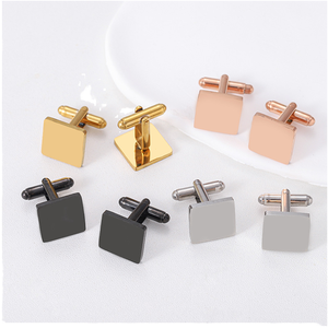 Boutons de manchette personnalisés de haute qualité, nouveaux boutons de manchette carrés en métal vierge pour hommes, en acier inoxydable - Product Image 1