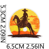Yiwu Wintop nouvelle couleur de café Western extérieur sauvage ouest chapeau de Cowboy conception de botte patchs de broderie à repasser pour chapeau de vêtements