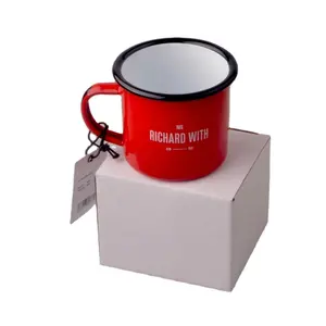 Mug enamel cetak hadiah khusus massal mug Kemah enamel mug logam enamel