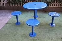 Ensemble de chaises de jardin en couleur verte, ensemble de table et chaise d'extérieur en métal avec trou parapluie