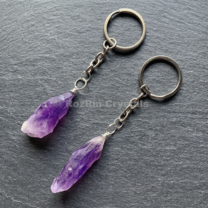 โรซริน KR-17 พวงกุญแจคริสตัลอเมทิสต์จี้หินธรรมชาติแบบพกพา - Product Image 3