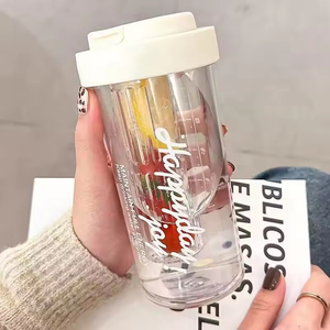 Tazza da tè portatile in <span class=keywords><strong>plastica</strong></span> da 600 ml con cinturino e cannuccia, borraccia personalizzata per studentesse, tazza estiva da campeggio - Product Image 3