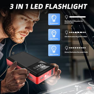 Автомобильный внешний аккумулятор, 5400 мАч, портативный бустер, многофункциональный автомобильный аккумулятор, стартер с воздушным компрессором, аварийный аккумулятор - Product Image 4