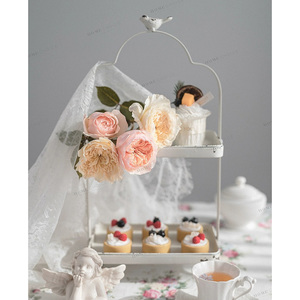 Double-Couche dessert plateau plat de bonbons gâteau présentoir pose-plat de noël porcelaine fruits secs plaques <span class=keywords><strong>d</strong></span>écoration de mariage - Product Image 4