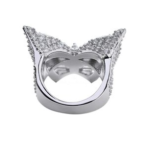 925 Sterling <b>Silver</b> Butterfly <b>Ring</b> Gold Plated Classic Prong Setting <b>Adjustable</b> CZ Diamond Hip Hop Style Statement <b>Ring</b> Elegant - Product Image 2