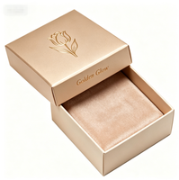 Boîte à bijoux carrée mate de luxe, impression à chaud personnalisée, différents motifs, boîte cadeau en papier vide à deux pièces