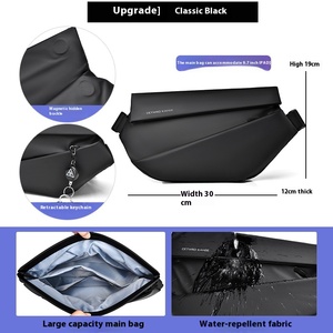 男性用大容量ナイロンチェストバッグファッショナブルな多機能防水クロスボディショルダー屋外通勤レジャー - Product Image 3