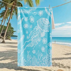 Toalla de Playa Personalizada con Estampado de Tiburón, de Microfibra, con Temática de Playa y Océano, Regalo Promocional MB880 - Product Image 1