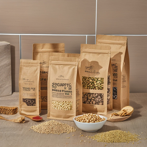Prácticas bolsas <span class=keywords><strong>de</strong></span> pie desechables personalizadas para dulces, bolsas <span class=keywords><strong>de</strong></span> papel para alimentos, embalaje Kraft impreso sellable - Product Image 5