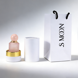 Flacons de <span class=keywords><strong>parfum</strong></span> en verre rose rayé très demandés, 30 ml, 50 ml, 100 ml, design rond de luxe avec couvercles colorés - Product Image 5