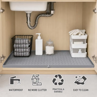 Nouveauté 2027, tapis de protection pour armoire en silicone 100% imperméable, sous l'évier, doublure pour armoire de cuisine, pour ustensiles de cuisine