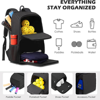 Sac de pickleball pour 4 à 10 raquettes, grand sac à dos de pickleball avec compartiment pour chaussures et crochet pour clôture, cadeau de pickleball pour hommes et femmes