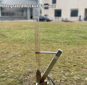Estufa de pellets de acero inoxidable transfronteriza, estufa de calefacción de vidrio para acampar al aire libre portátil todo en uno, estufa de cohete para el hogar - Product Image 4