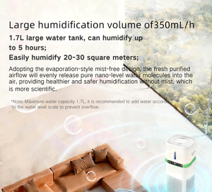 Humidificador y Purificador de Aire Eléctrico 2 en 1 con Filtro HEPA para Escritorio, Agrega Humedad al Aire Seco para Dormitorios y Salas de Estar - Product Image 4