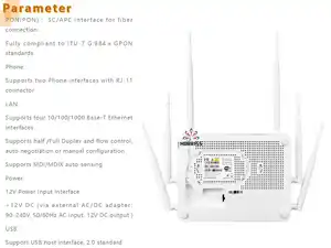 4GE + 2VOIP + WIFI (Dual Band) + 6 Antena & 2.4G 2*2 & 5G 4*4 & 2.4G dan 5G ZTE F680