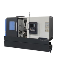 Machine de tournage CNC à banc incliné intégré TCK2100LY à 30 degrés avec course d'axe Z de 550 mm et course d'axe X de 260 mm pour arbres longs