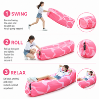 Chaise longue et canapé gonflables portables pour le camping en plein air, hamac pliable 220x70cm, tissu composite résistant
