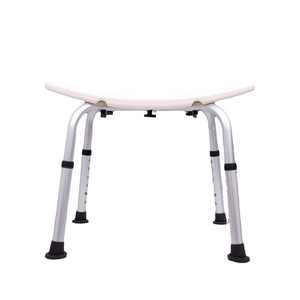 Taburete de baño para personas mayores y mujeres embarazadas, asiento de inodoro para ducha de altura ajustable, color blanco, con patas antideslizantes - Product Image 1