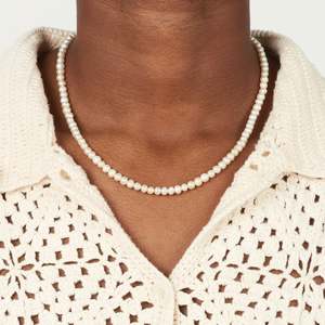 Collier pendentif en perles de verre en acier inoxydable or 18 carats avec boucle de <span class=keywords><strong>marin</strong></span> Collier pendentif en perles de verre rondes 43cm + 5cm - Product Image 4