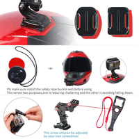 Ensemble de bras de fixation pour casque de moto pour GoPro Hero 10 9 8 7 6 5 4 3 Yi Osmo Action Sports Camera, support complet pour casque, accessoires